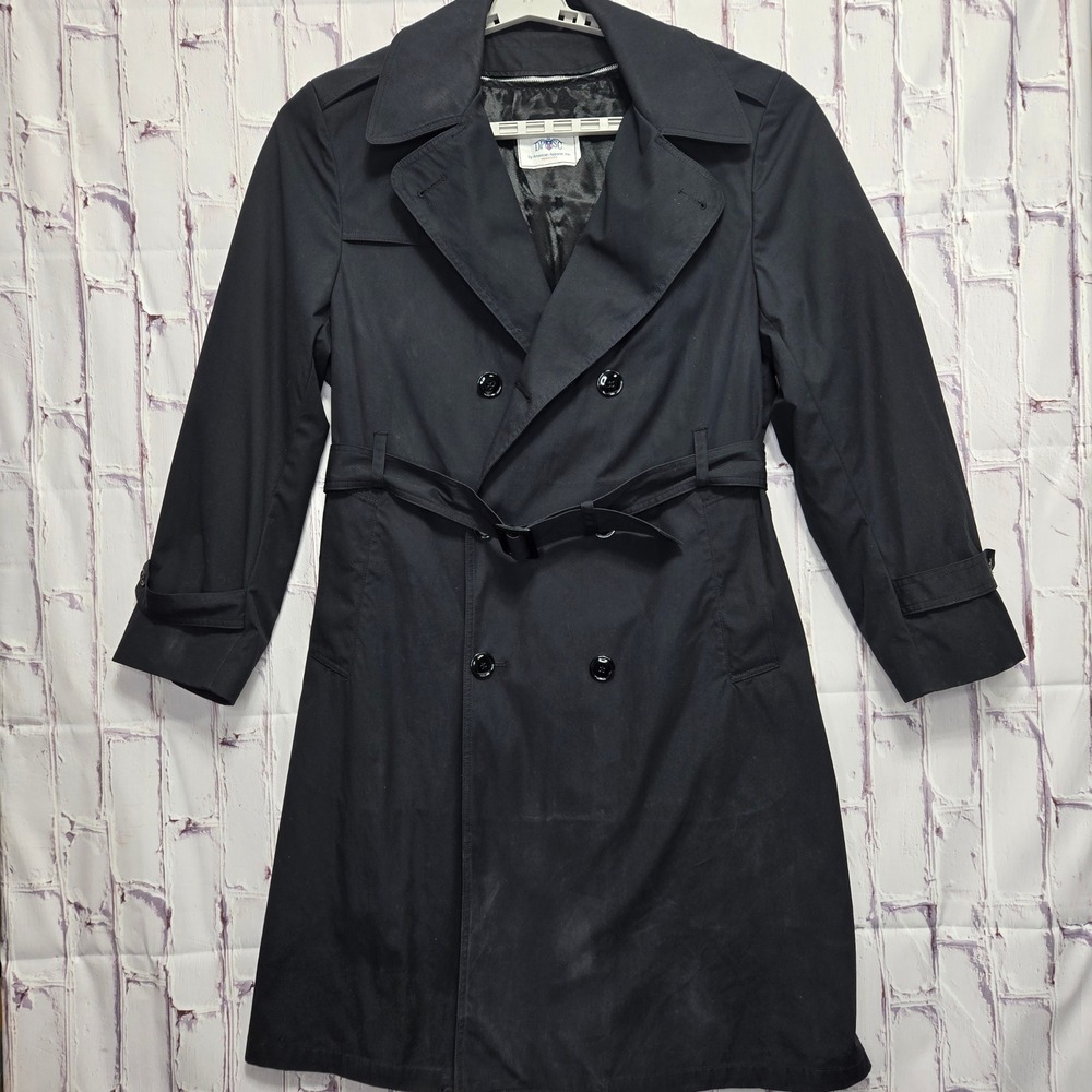 US Army Men Size 42R Black Shade 385 Military All Weather Coat American Apparel